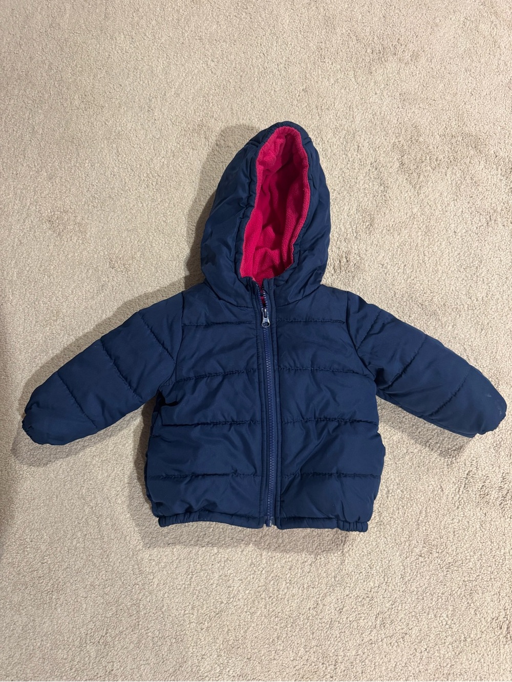 Carter's Navy Jacket with Bright Pink Lining